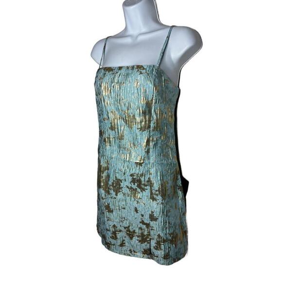 NWT Lulu's Women's Sz M Blue Hoco Mini Dress w/ Metallic Detail (1583) - Picture 2 of 5